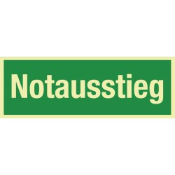 Notausstieg, nachleuchtend