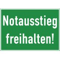 Notausstieg freihalten!