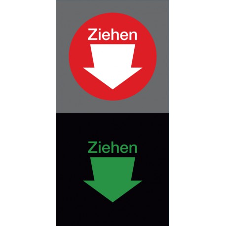Türaufkleber Ziehen langnachleuchtend