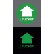 Türaufkleber Drücken langnachleuchtend