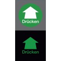 Türaufkleber Drücken langnachleuchtend