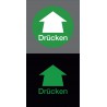 Türaufkleber Drücken langnachleuchtend