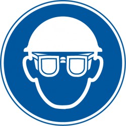 Augenschutz und Kopfschutz benutzen