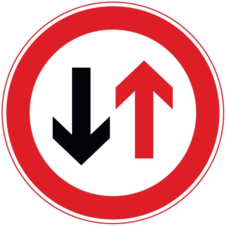 Dem Gegenverkehr Vorrang gewähren!